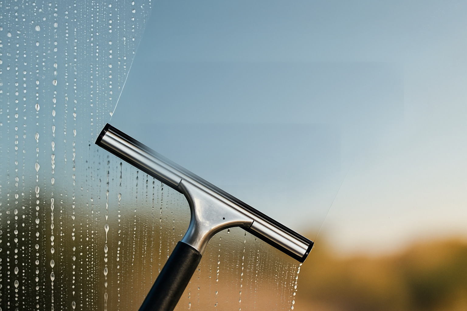Professional window cleaning in action with crystal clear results